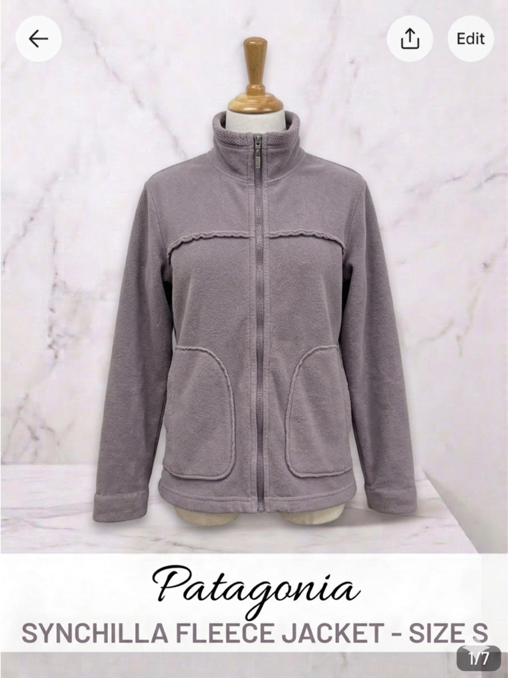 Patagonia Women's Synchilla Fleece Jacket in Muted Plum / Gray Size S